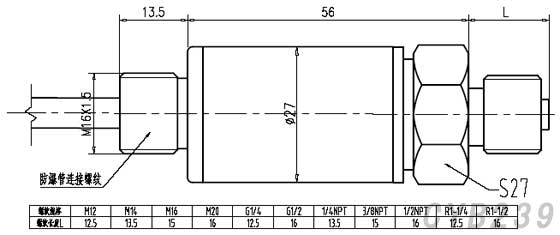CYB239防爆壓力外形尺寸 CYB239防爆壓力外形尺寸